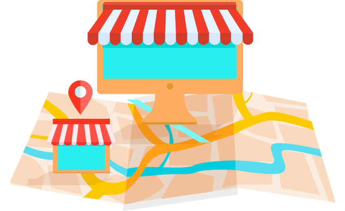 Illustration of a local business storefront on Google Maps